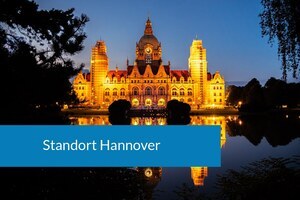 Das neue Rathaus Hannover dient symbolisch für die Stadt als Standort